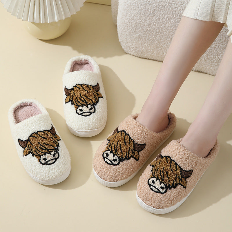 Wholesale Comfortable Home Cute Cartoon Winter Thick Bottom Warm Cotton Slippers